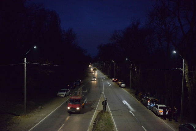 Церемония по случаю общественного уличного освещения по шоссе Мунчешть 