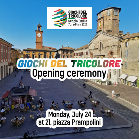A delegation of school students and trainer of Municipal sport Schools are attending the Tricolor Festival at Reggio Emilia, July 22 – August 1